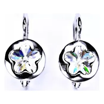 Náušnice Stříbrné náušnice kytička Swarovski čirý - NK1300 (Stříbrné náušnice Swarovski kytičky)