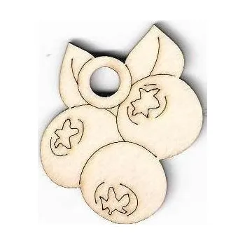 Překližka Výřez z překližky, M06/1, BORŮVKY-k zavěšení, 4,5x3,7cm, 1ks