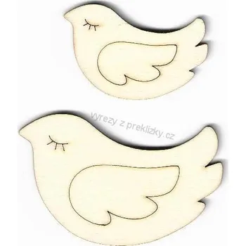 Překližka Výřez z překližky, P49/2, SPÍCÍ PTÁČEK-malý, 5x3,3cm, 1ks