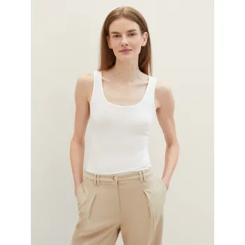 TOM TAILOR DÁMSKÝ TOP S ŠIROKÝMI RAMÍNKY - SMETANA L