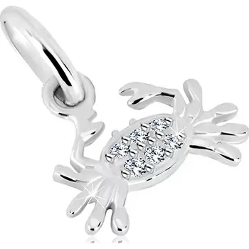 Přívěsek Stříbrný přívěsek 925 - krab s čirými blýskavými zirkony, znamení RAK