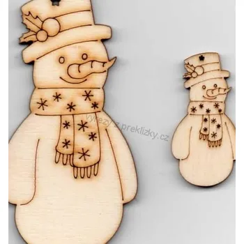 Překližka Výřez z překližky, E84/2, TÁTA SNĚHULÁK-malý, 3x1,6cm, 1ks