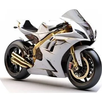 Jedlá dekorace na dort Jedlý papír silniční motorka bílá 19,5cm - PICTURE