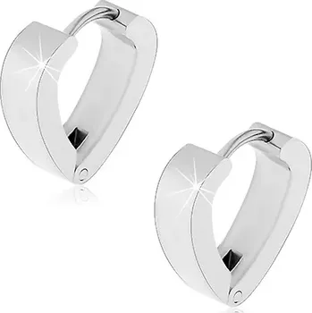 Náušnice Náušnice z chirurgické oceli ve tvaru srdce, stříbrná barva