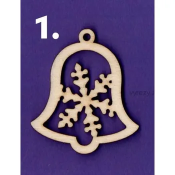 Překližka Výřez z překližky, D31/1, ZVONEK S VLOČKOU, 5x4,4cm, 1ks