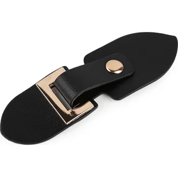 Zapínání z eko kůže 3,5x11,5 cm, barva černá zlatá