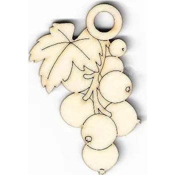 Překližka Výřez z překližky, M05/1, RYBÍZ-k zavěšení, 6x3,5cm, 1ks