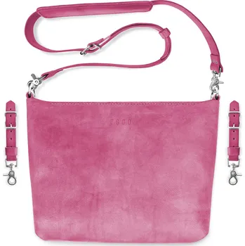 Kabelka Eggo Gennep - kožená přebalovací taška na kočárek a kabelka Starorůžová