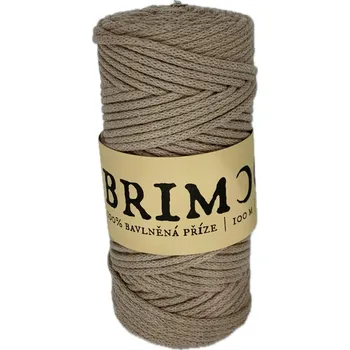 Příze Brimoon premium bavlněná šňůra 3mm - Tmavě béžová