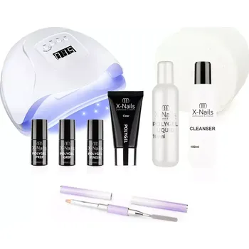 Umělé nehty Startovací sada na polygel nehty s lampou 120W – sada na polygel POLY Starter no.5 (kelímek na liquid zdarma jako dárek) (Startovací sada na polygel s lampou - POLY Starter 05)
