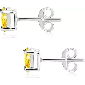 Náušnice Sada ze stříbra 925, přívěsek, náušnice, zirkonový ovál žluté barvy