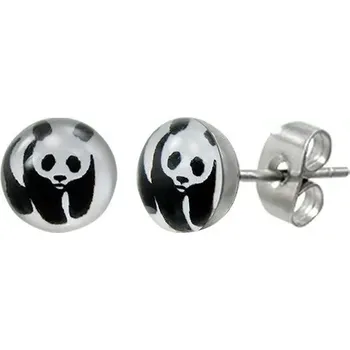 Náušnice Náušnice z oceli s medvídkem panda
