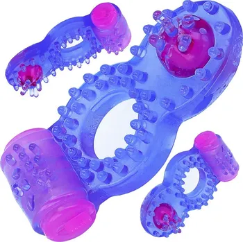 Návlek na penis LOLO vibrační kroužek s výstupky