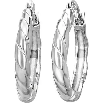 Náušnice Kruhové proplétané náušnice z chirurgické oceli, stříbrná barva