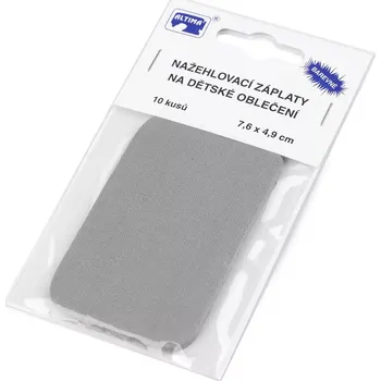 Nažehlovací záplata šedobéžová (1 kus, 7,6x4,9cm)