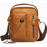 Bullcaptain pánská kožená taška s řetízkem Miltiade Khaki BULLCAPTAIN 97k-cube