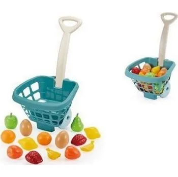 Hra na obchod Ecoiffier Nákupní košík plný ovoce Azurově zelený