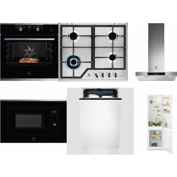 Set domácích spotřebičů ELECTROLUX KODEC75X2 + ELECTROLUX KGS64362XX + ELECTROLUX LFT426X + ELECTROLUX LMS2203EMX + ELECTROLUX EEM23100L + ELECTROLUX LND5FE18S