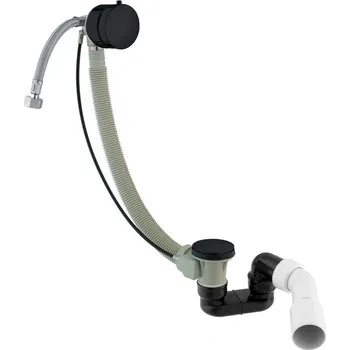 Sifon Olsen Spa Vanový sifon s napouštěním přes přepad, černá barva, BAHATK132SBL