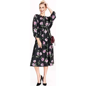 Dámské šaty Černorůžové květované kimono šaty Ann Gissy, odstíny černé XL (42) i392_23323-3