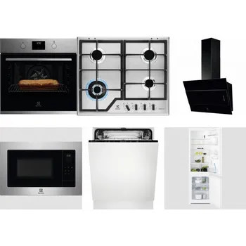 Set domácích spotřebičů ELECTROLUX KOFGH70TX + ELECTROLUX KGS64362XX + ELECTROLUX LFV316K + ELECTROLUX EMS4253TEX + ELECTROLUX EEA27200L + ELECTROLUX LNT3LF18S