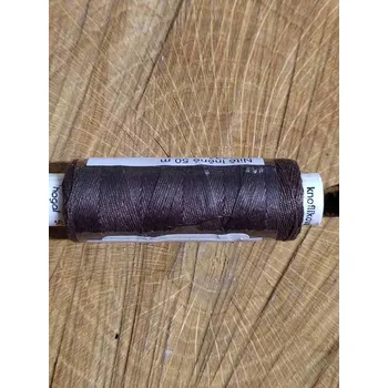 Nit Nitě lněné knoflíkové 50 m barva hnědá tmavá