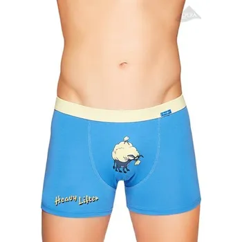 Boxerky Pánské boxerky Fun 17/1-19/E196 oslík FABIO modrá světlá 2XL