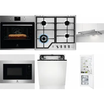 Set domácích spotřebičů ELECTROLUX KOFGH70TX + ELECTROLUX KGS64362XX + ELECTROLUX LFP326S + ELECTROLUX EMS4253TEX + ELECTROLUX EEA27200L + ELECTROLUX ENT6TF18S
