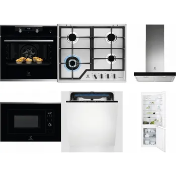 Set domácích spotřebičů ELECTROLUX KODEH70X + ELECTROLUX KGS64362XX + ELECTROLUX LFT766X + ELECTROLUX LMS2203EMX + ELECTROLUX EES48200L + ELECTROLUX ENT6TF18S