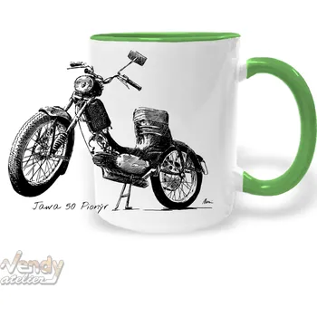 Hrnek - Jawa 50 Pionýr Pařez Barva: Zelená