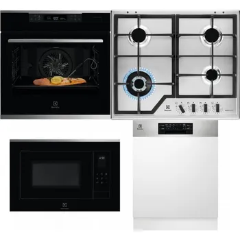 Set domácích spotřebičů ELECTROLUX KOBCS31X + ELECTROLUX KGS64362XX + ELECTROLUX LMS4253TMX + ELECTROLUX EEM48300IX - přebaleno