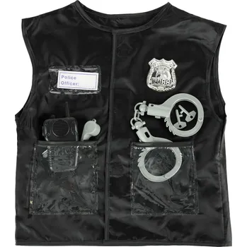 Karnevalový kostým Dětský karnevalový kostým policista KX4297 vesta s doplňky 3-8 let
