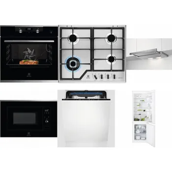 Set domácích spotřebičů ELECTROLUX KODEC75X2 + ELECTROLUX KGS64362XX + ELECTROLUX LFP326S + ELECTROLUX LMS2203EMX + ELECTROLUX EES48200L + ELECTROLUX ENT6TF18S