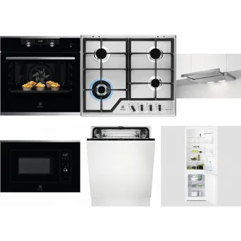 Set domácích spotřebičů ELECTROLUX KODEH70X + ELECTROLUX KGS64362XX + ELECTROLUX LFP326S + ELECTROLUX LMS2203EMX + ELECTROLUX EEA27200L + ELECTROLUX LNT3LF18S