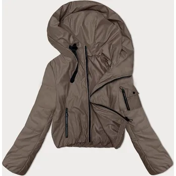 Tmavě béžová krátká dámská bunda s kapucí S'West (B8246-12) odstíny béžové XL (42)