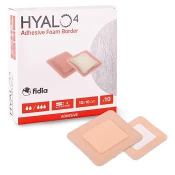 Krytí na ránu Fidia Farmaceutici HYALO4 Adhesive Foam Border 10 x 10 cm 10 ks