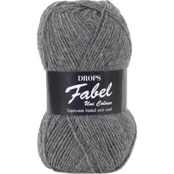 Příze Příze DROPS Fabel Unicolor 200 - šedá