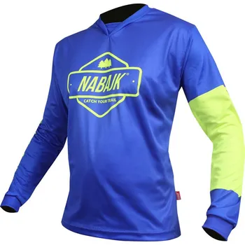 cyklistický dres Nabajk Deshtny men jersey long sleeve dark blue/yellow 2XL