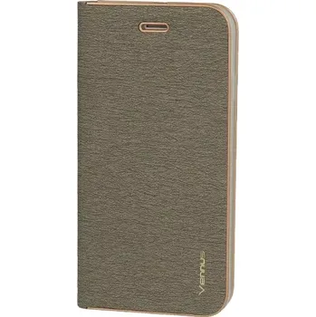 Pouzdro na mobilní telefon Knížkové pouzdro Vennus Book s rámem Samsung Galaxy S22 Ultra , šedá