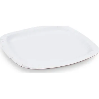 Jednorázové nádobí Papírový talíř čtvercový bílý 24 x 24 cm 100 ks