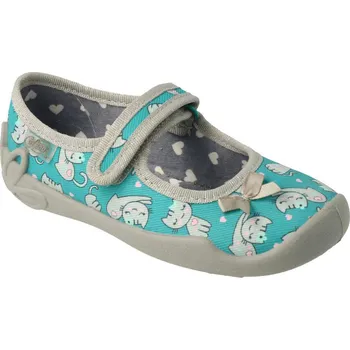 Dívčí bačkory BEFADO 114X453 dívčí balerínky tyrkys kočky 26 114X453_26
