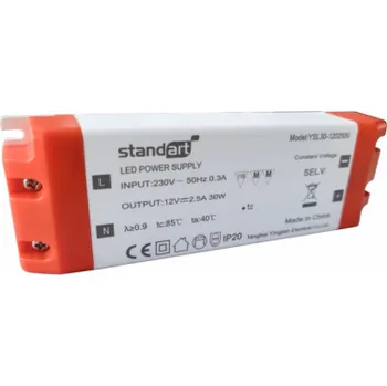 Napájecí zdroj pro osvětlení Napájení Standardní, LED, 2,5A, 0-30W, 12V, DC, IP20