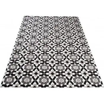 Koberec Makro Abra Kusový koberec moderní MAYA Z645F šedý černý bílý Rozměr: 120x170 cm