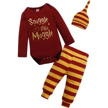 Kojenecké oblečení Harry Potter Kojenecký set "Snuggle this Muggle" Barva: červená - dlouhé rukávy, Velikost: 70/0-3 měsíce