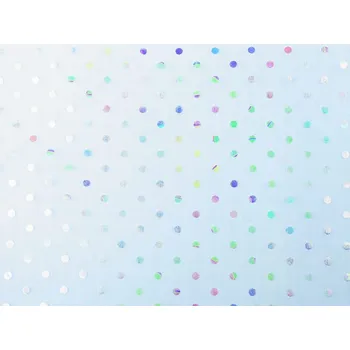 Organza s puntíky AB duhový efekt METRÁŽ - 5 modrá pomněnková