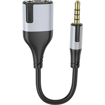 Datové redukce Kabel Borofone BL19 Creator 2 v 1 - jack 3,5 mm na 2x jack 3,5 mm černý