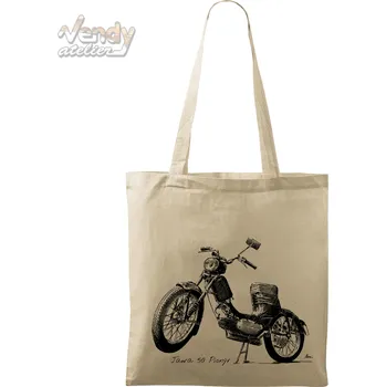 Nákupní taška Plátěná taška - Jawa 50 Pionýr Pařez Barva: Přírodní