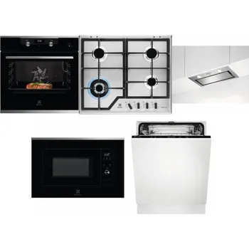 Set domácích spotřebičů ELECTROLUX KODEC75X2 + ELECTROLUX KGS64362XX + ELECTROLUX LFG716X + ELECTROLUX LMS2203EMX + ELECTROLUX EEA27200L