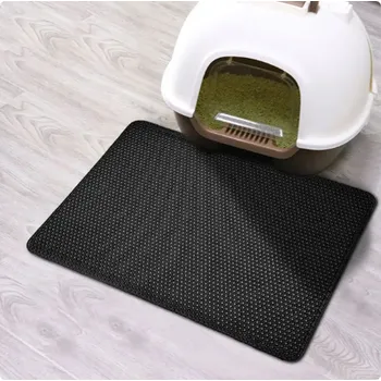 Přislušenství pro kočičí toaletu Dvouvrstvá předložka ke kočičí toaletě (různé barvy i velikosti) Barva: Černá, Velikost: 30x30 cm