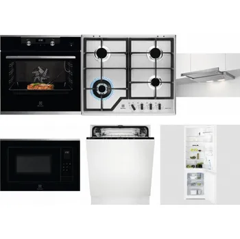 Set domácích spotřebičů ELECTROLUX KODEC75X2 + ELECTROLUX KGS64362XX + ELECTROLUX LFP326S + ELECTROLUX LMS4253TMX + ELECTROLUX EEA27200L + ELECTROLUX LNT3LF18S